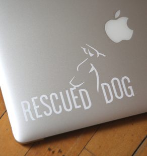 Rescued Dog Decals With White Logo